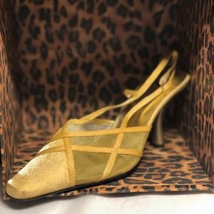 Gold Mesh Slingback
